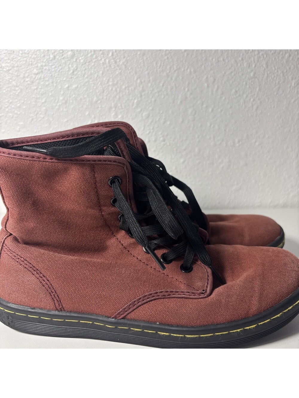 Dr. Martens Air Wair Shoreditch Boots Womens Size 7 Canvas Burgundy Maroon - Picture 4 of 8